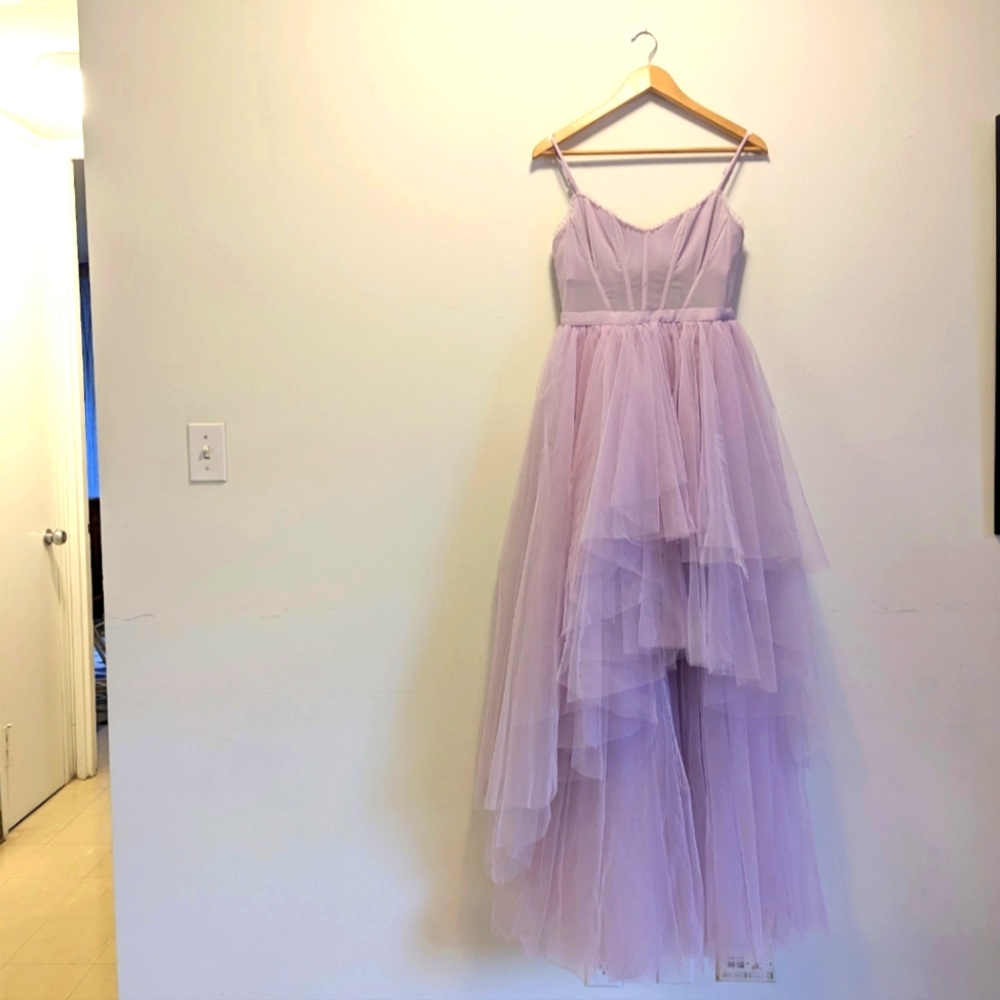 New with tags -- BCBGMaxazria Tulle Gown, Lilac, Size 8